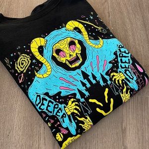 Wizard of Barge long sleeve graphic tee “ the darkest dungeons are in the mind”